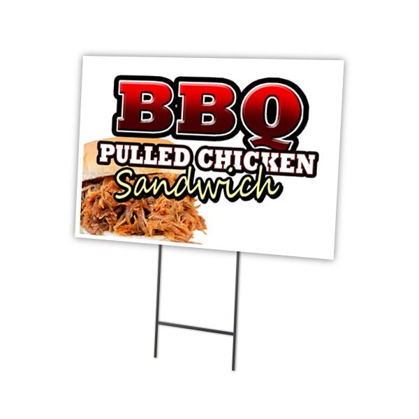Signmission Bbq Pulled Chicken San Yard & Stake outdoor plastic coroplast window, C-1824-Bbq Pulled Chicken San C-1824-DS-Bbq Pulled Chicken San - main